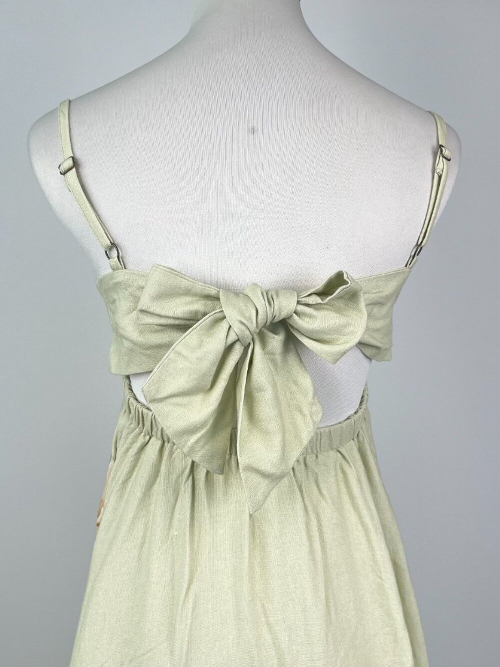 NWOT Farm Rio Linen Blend Floral Print Sleeveless Mini Dress Elastic Waist Sz M - Picture 8 of 15